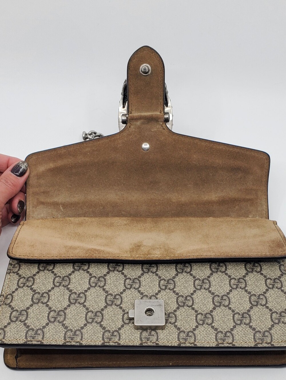 Gucci GG Supreme Small Crystal Shoulder Bag - Picture 12 of 16